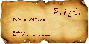 Pós Ákos névjegykártya